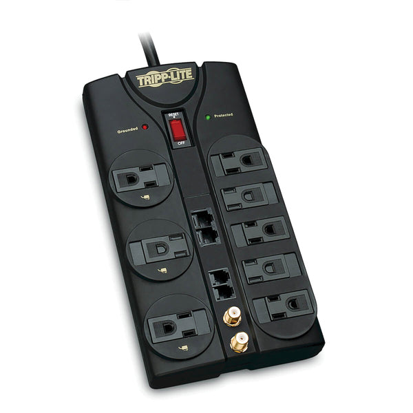 Tripp Lite TLP810NET 8 Outlet Surge Protector Network Protection 10ft Cord