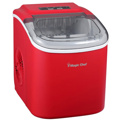 MAGIC CHEF(R) MCIM27R 27Lb Prt Cntr Ice Mkr Red